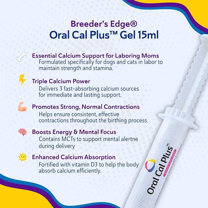 Breeder's Edge Oral Cal Plus Gel for Dogs & Cats, 3-Calcium Support, 15ml