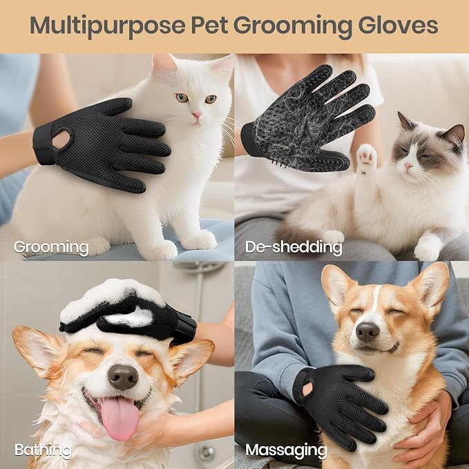 Pet Hair Remover Glove, 1-Pack, Black