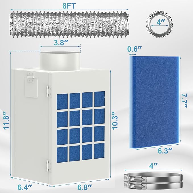 HOOMESUN Metal Indoor Dryer Vent Kit, Dryer Lint Catcher for Electric Dryer
