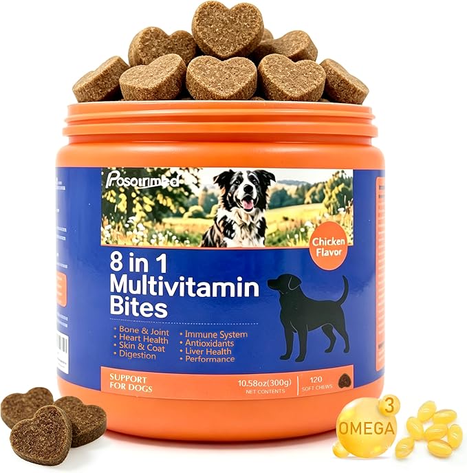 Dog Multivitamin, 8-in-1 Chewable Dog Vitamins and Supplements