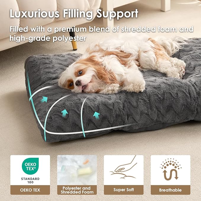 EHEYCIGA XXL Dog Bed 47x29 Inch, Extra Large Pet Beds for Dogs, Charcoal