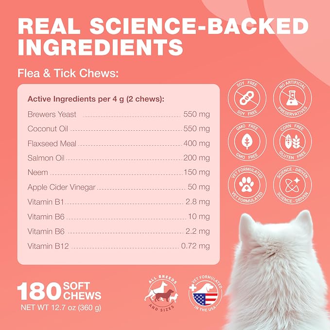 Dog Flea & Tick Chews – Oral Chewable Flea and Tick Prevention for Dogs