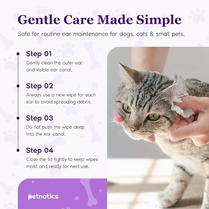 Gentle Guard Dog Ear Wipes with Aloe and Chamomile, 100 Count 1 Pack