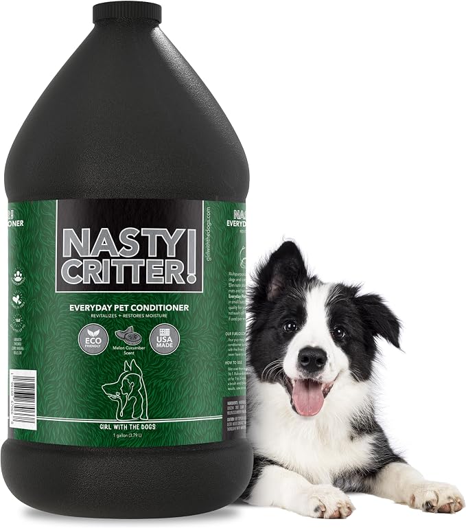 Nasty Critter! by Girl With The Dogs - Made in USA - Everyday Deep Cleaning Dog Conditioner for 8 Weeks and Up, 1 Gal