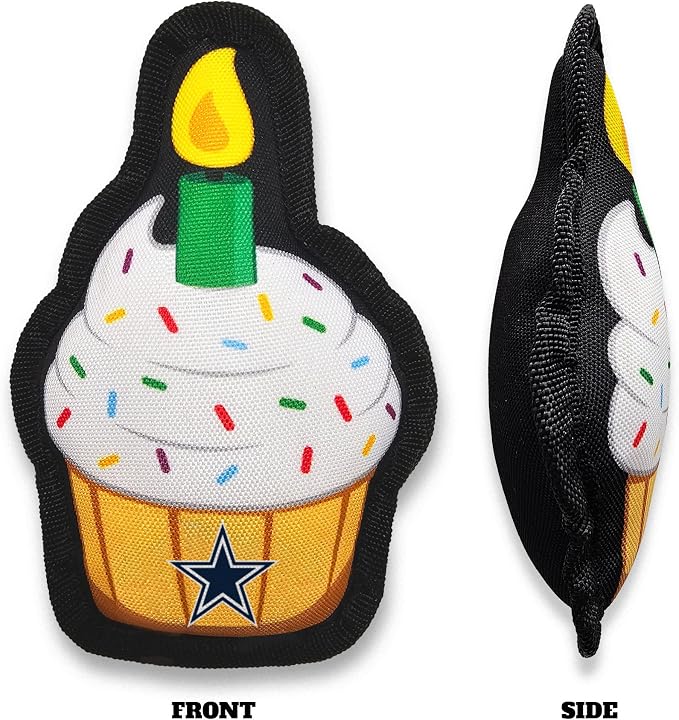 NFL Dallas Cowboys Dog Birthday Party Set 10pcs with 1 Football Bandana Large/X-Large, 1 Crown Hat, 1 Banner, 1 Birthday Cake Toy & 6 B-Day Balloons, Dog Birthday Set, Costume, Fun Doggie Pawty