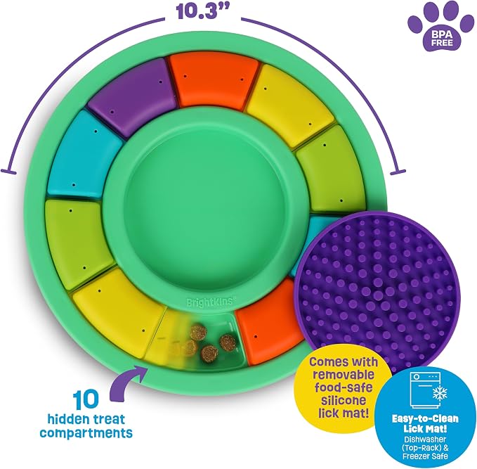 Brightkins Color Wheel Treat Puzzle and Lick Mat