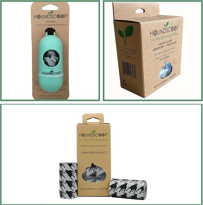 120-Count Pet Waste Bags - 8 Refill 15 Bag Rolls - Unscented