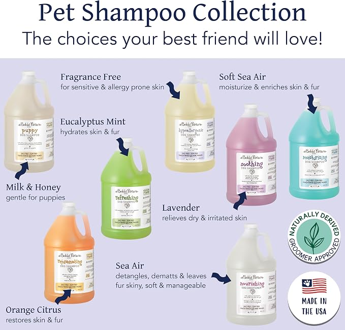 Bobbi Panter Hypoallergenic Dog Shampoo Honey, Aloe Vera, Chamomile & Rosemary – Dye & Fragrance Free Natural Formula for Sensitive & Allergy Skin, Tear-Free, 30:1 Concentrate, Made in USA, 1 Gallon