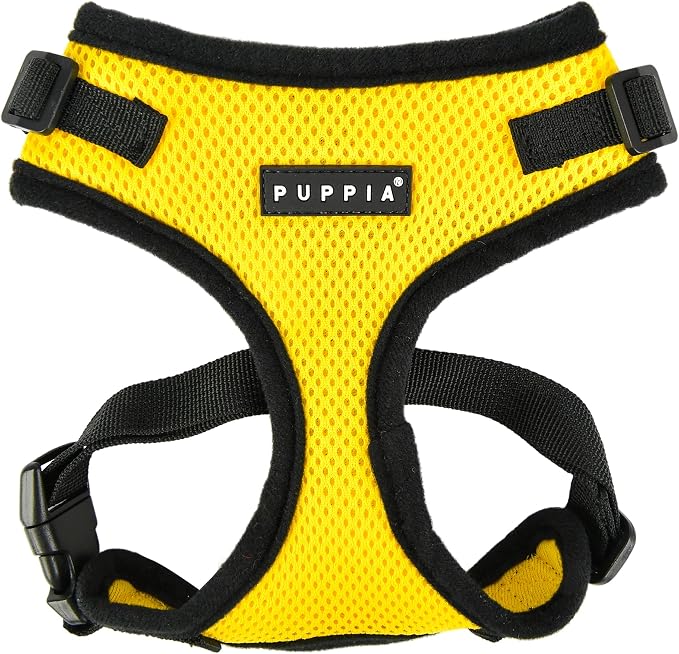 Puppia RiteFit Dog Harness Mesh Over-the-Head All Season No Pull No Choke Walking Training Adjustable Neck & Chest for Small & Medium Dog - Yellow - Extra Large