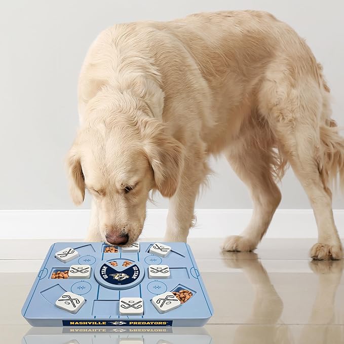 Pets First NHL Nashville Predators Large Puzzle Toy, New Size, Interactive Dog Treat & Slow Feeding Toy
