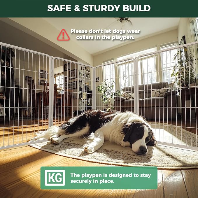 FXW Homeplus Unleashed Indoor Dog Playpen - Stress-Free and Safe Play, Heavy Duty 40 Inch 12 Panels with Connectors (Pack of 2) for Puppy and Small Dogs, White│Patented