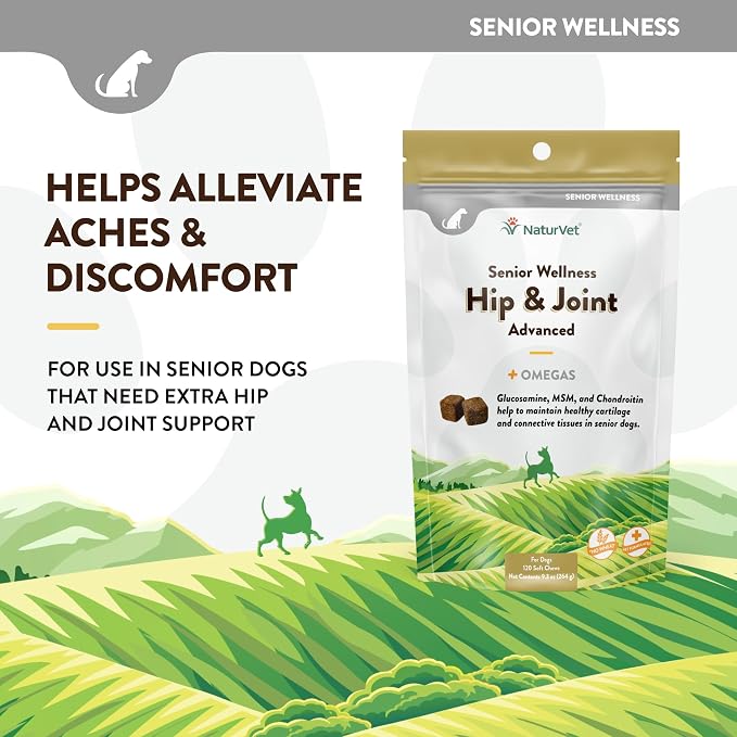 NaturVet Senior Dog Wellness Hip & Joint Advanced Plus - 120 Soft Chews