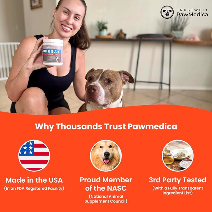 PawMedica Omega 3 Chews for Dogs - Skin & Coat Support, 90 Count
