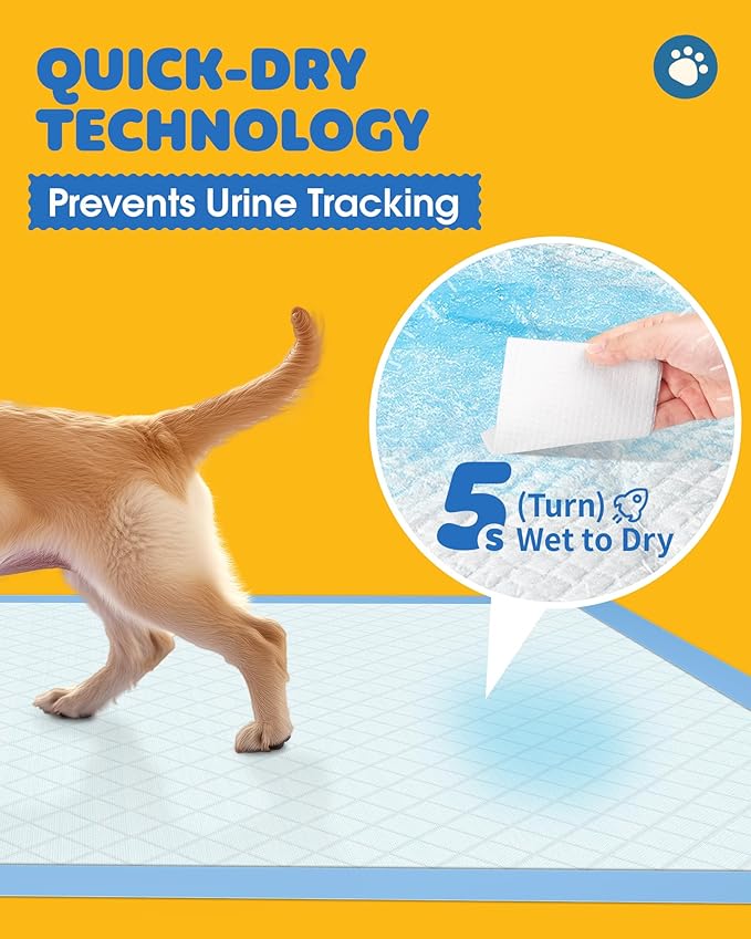 50-Pack Extra Large Thicker Pee Pads - 34" x 28" Puppy Pads for Dogs with 6-Layer Leakproof Protection, Disposable and Quick-Dry Dog Pads with High Absorbency for Easy Potty Training, Thickened