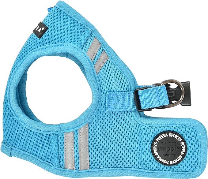 Puppia Soft Vest Dog Harness No Choke Step-in Reflective Triple Layered Breathable Mesh for Small and Medium Dog, Sky Blue, Medium