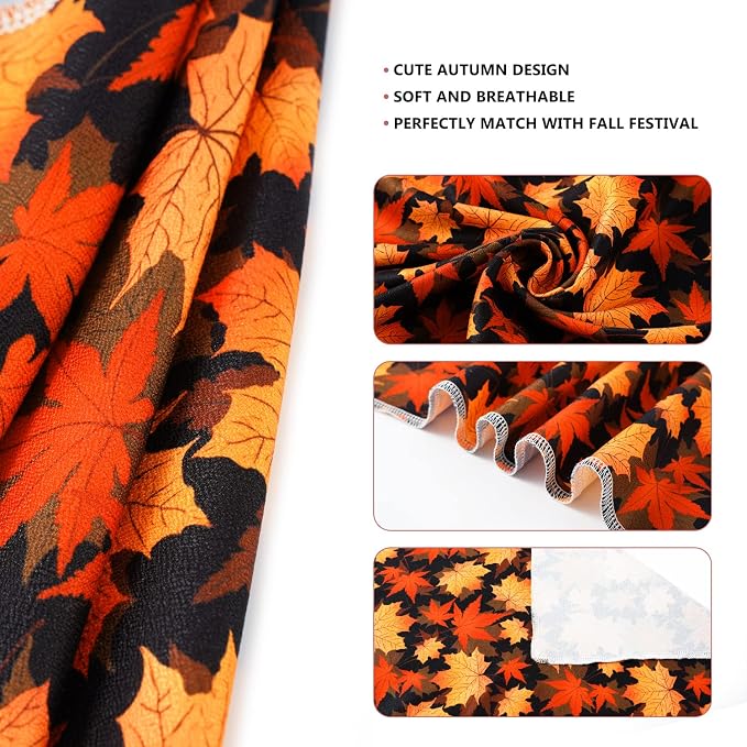 E-Clover Fall Dog Bandana & Scrunchie Set, Large-set of 1, Medium