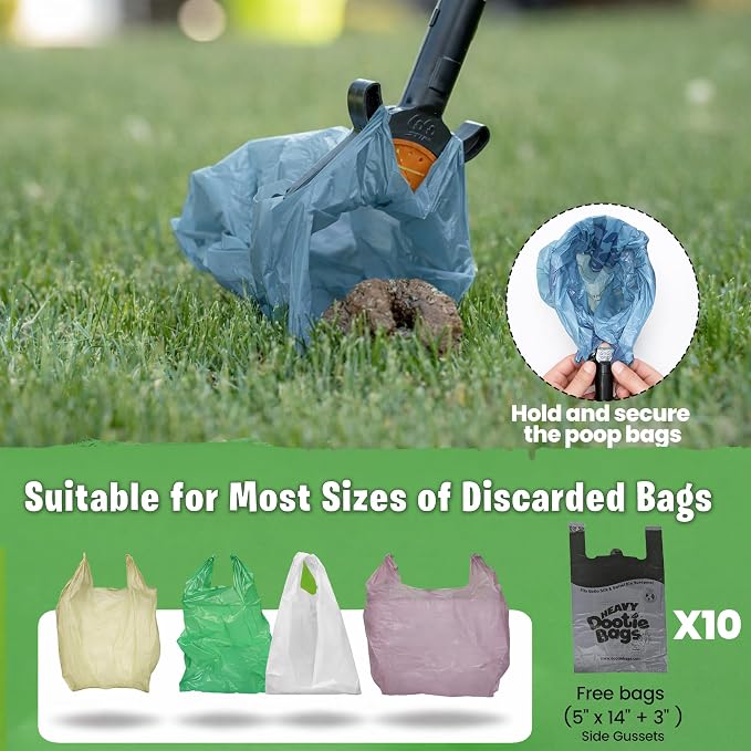 GoGo Stik XP Consumer Reports #1 Rated Ergonomic Scooper 2024, 2026. Quick, Clean, & Convenient Pro Pooper Scooper for All Dog Pet Waste Cleanup. Use Store Bags or Heavy Dootie Bags.