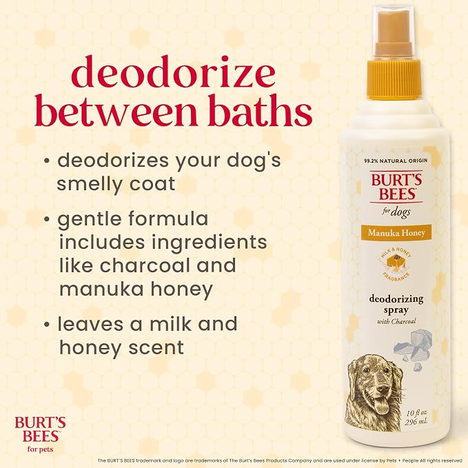 Burt's Bees Manuka Honey Deodorizing Dog Spray, Charcoal, 10 Fl Oz