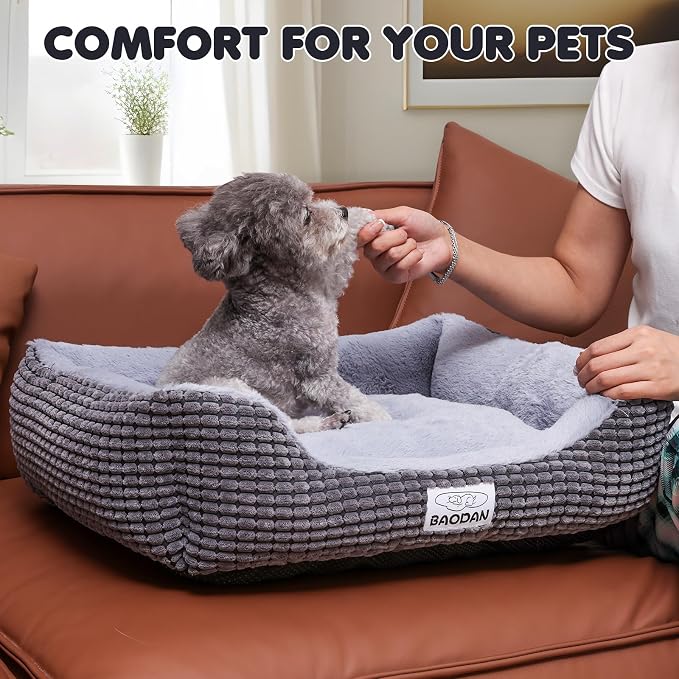 Calming Dog & Cat Bed, Large, 25", Grey