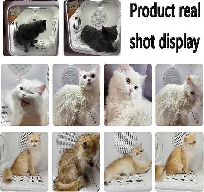 Pet Dryer Box for Dogs & Cats, 6D Airflow ，Ultra-Quiet 45dB Grooming Blower for Small/Large Breeds