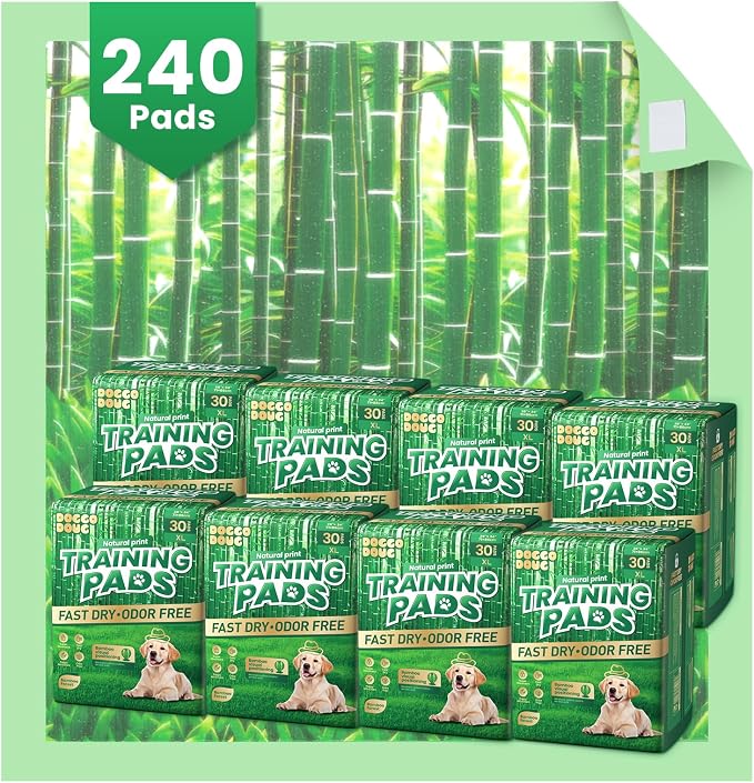 Puppy Pads XL 60 Count - 28"x34" Extra Large Pee Pads for Dogs Odor Blocking, Leak-Proof Potty Training Pad Super Absorbent, 6-Layer Leak-Bamboo Patterns Dog Pads