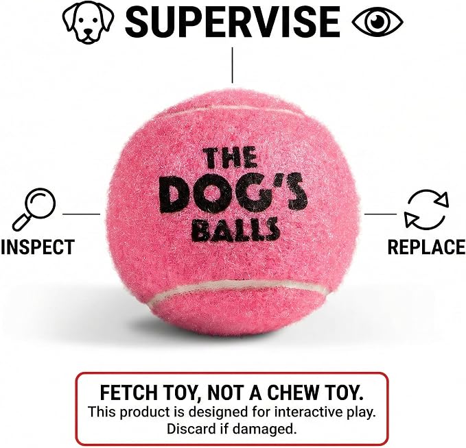 The Little Dog’s Balls Small Dog Tennis Balls 6-Pack Pink Floats in Water | Our fetch balls combine non-abrasive felt exterior and a thicker rubber core Durable Dog Toy for Outdoor Play & Training