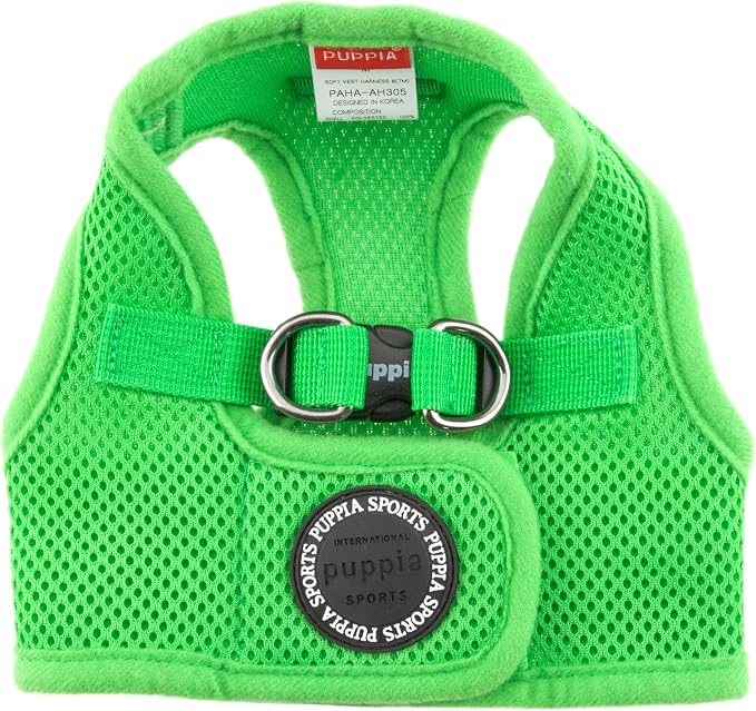PUPPIA International Harness Soft B Vest, X-Small, Green