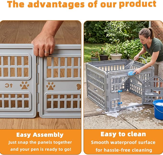EFU Dog Playpen with Door, 24in 4 Panels