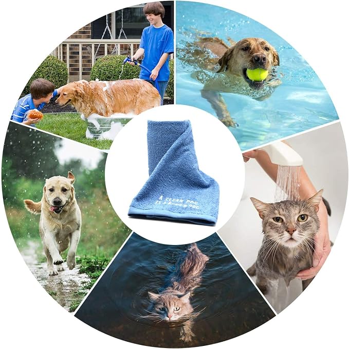 DAN RIVER Dog Towel - Pack of 1, 100% Cotton, 20x40, Ultra Soft 450 GSM, Super Absorbent & Quick Drying Towel for Dogs, Cats, and Other Pets, Riviera.
