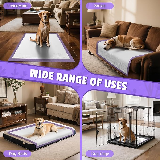 Lavender Scented Super Absorbent & Leak-Proof Puppy Pads, 30"x36" Odor Control Pet Training Dog Pee Pads, Thicken Quick Dry Pee Pads, Potty Training Pads for Dogs Cats, 30Counts