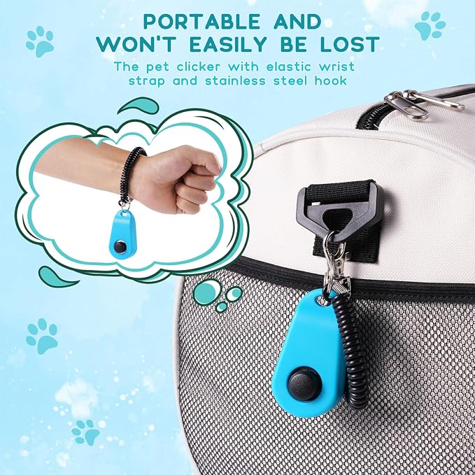 Pet Clicker, Finger Clickers, Black & Blue
