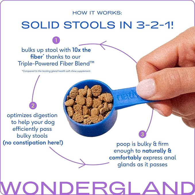 Native Pet WonderGland - Dog Anal Gland Supplement - Promotes Firm Stools, Natural Gland Expression to Help Reduce Scooting - Fiber Food Topper with Miscanthus Grass, Pumpkin & Probiotics - 30 Scoops