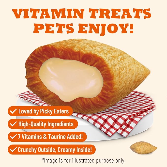 Cat Vitamins Treats with Taurine & Omega-3 13.05oz Chicken Taste | 7-in-1 Multivitamins & Taurine Supplement for Cats & Dogs - Heart, Vision & Immune Support - Digestive, Skin & Coat Health