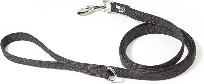 Color & Gray Super-Grip Leash with Handle, and O-Ring, 0.55 in x 6 ft, Black-Gray