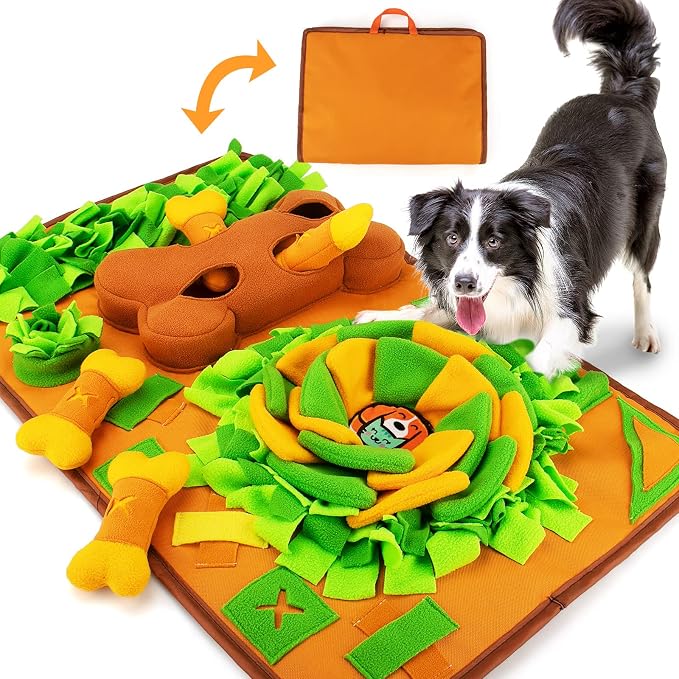 Snuffle Mat Dog Enrichment Feeding Mat | Smell Training & Slow Eating, Interactive Toy & Feed Game, Sniffing, Mental Stimulation