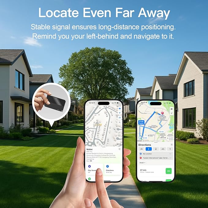 2026 Apple MFi Certified Wallet Tracker Smart Card for Find My iPhone Ultra Thin Air Tracker Tag for Travel, 5 Years+ Staying Power, IP69 Waterproof, Key Finder & Item Locator for Keys, Bags, Passport