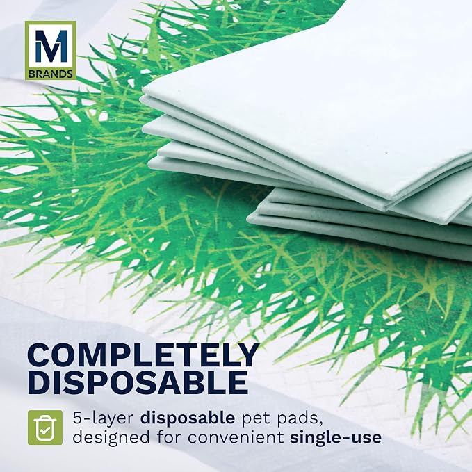 Big Dawg Pet Supplies Absorbent Puppy Pee Pads for Dogs & Cats – XL 28x34in Disposable Pet Pads – Handy Grab-n-Go Box – Potty Training & Housebreaking Supplies – Color, Grass – 30pc
