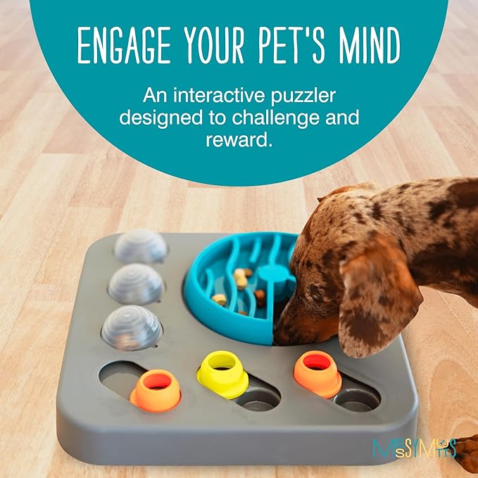 Messy Mutts Flip'n Slide Puzzler, Medium, 12.5" x 12.5", Grey