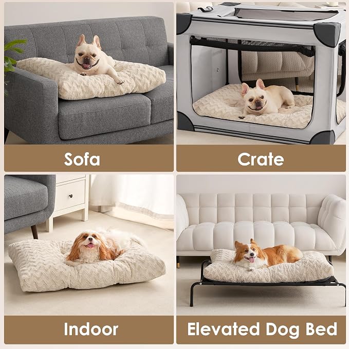 EHEYCIGA Washable XL Dog Beds Large Sized Dog, 44x32 Inch Pet Bed, Beige