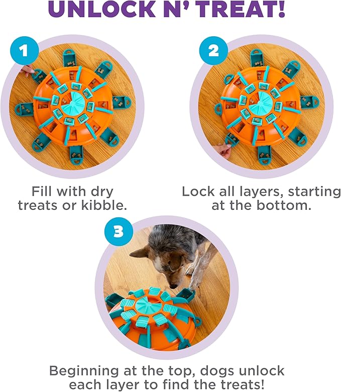 Outward Hound Nina Ottosson Tower of Treats Dog Toy Treat Puzzle, 12.5" | Level 4 Expert, 28 Hidden Treat Compartments, Multi-Level Challenge, Easy Clean, No BPA, Enrichment, Medium-Large Dogs