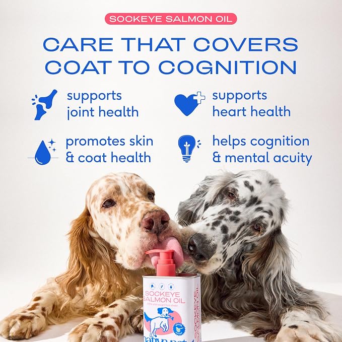 Native Pet Omega 3 Fish Oil (8 Oz.) & Sockeye Salmon Oil for Dogs (8 Oz.) - Promotes Healthy Skin, Shiny Coat, & Strong Joints - Made with Wild Alaskan Salmon for Dogs–Fast-Absorbing Omega 3 6 9