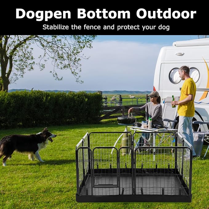 PJYuCien Rectangle Dog Playpen Bottom Pad - Fits 8 Panels 32" Width Metal Dog Pen -64"x64" Size 600D Oxford Cloth Waterproof Playpen Bottom Pad (Note: No Playpen)