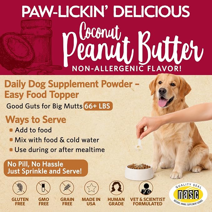 Fidobiotics Good Guts Probiotics for Large Dogs, Pack of 2