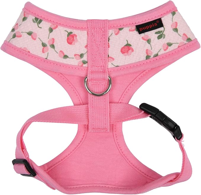 Puppia Spring and Summer Fashion Over-The-Head Dog Harness, Pink_Florian, Extra Large
