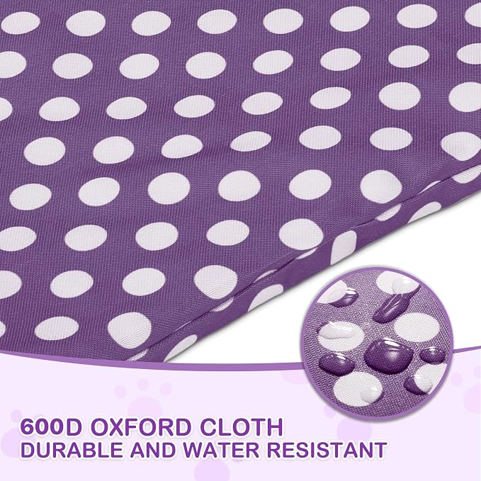MoNiBloom 3-in-1 Foldable Pet Stroller - Purple Polka Dots, up to 33lbs
