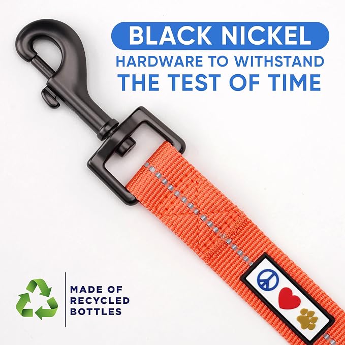 Pawtitas Coral Dog Leash 6 ft XS/S Reflective Durable Lightweight Recycled Lead for Small Dogs and Puppies