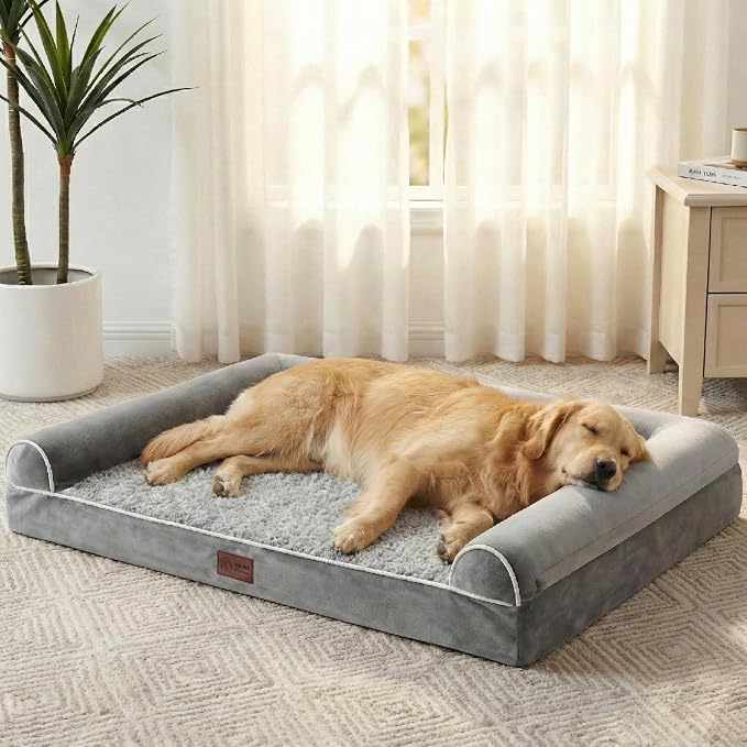 WESTERN HOME Orthopedic Dog Bed for Senior Dogs - Large 36in, Grey