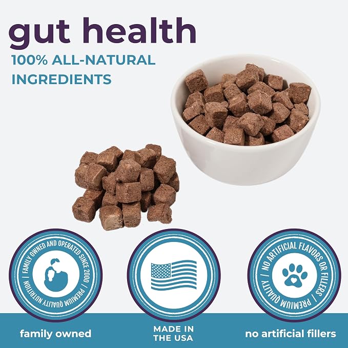 Momentum Carnivore Nutrition Freeze-Dried Gut Health Topper for Dogs & Cats – Turkey Gizzard, Raw Goat Milk, Ginger & Dandelion Root – 3 oz Bag