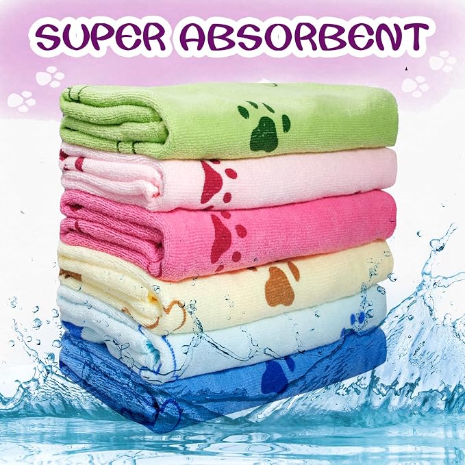30 Pcs Dog Towels for Drying Dogs Bulk 20 x 40 Inch Quick Drying Pet Bath Towels Colorful Pet Grooming Towel Absorbent Microfiber Towel for Small Medium Large Dog Puppy Cat (Multicolor)