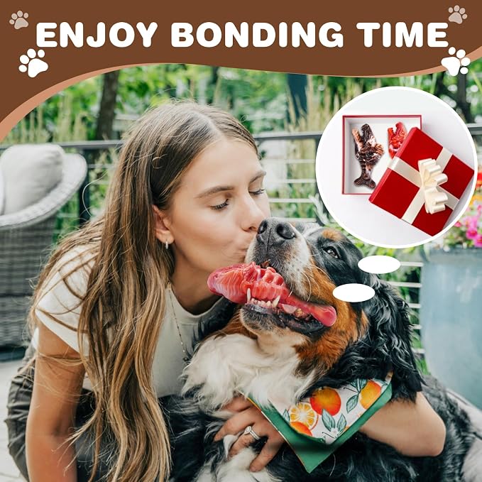 BoYoYo 2 Pack Tough Dog Toys for Aggressive Chewers Beef Flavored | Indestructible Dog Toys to Keep Them Busy, Durable Heavy Duty Dog Toys for Medium & Large Breeds, Relieve Anxiety & Boredom